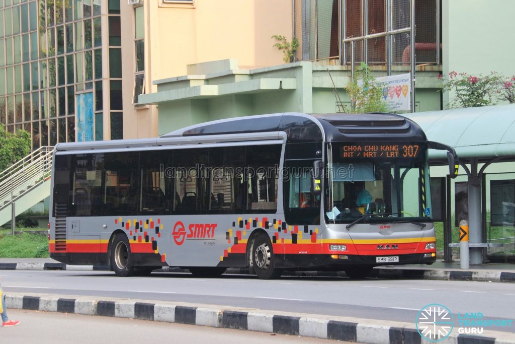 Bus 307: SMRT MAN A22 (SMB1591P)