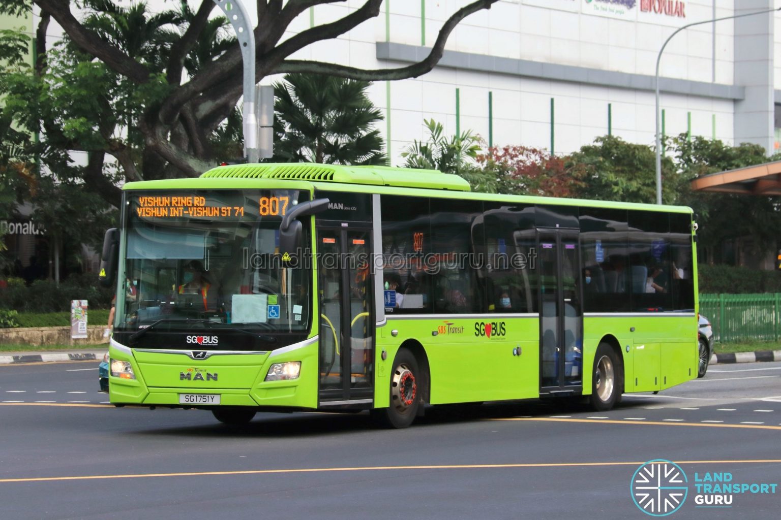 Bus 807: SBS Transit MAN Lion’s City A22 (SG1751Y) | Land Transport Guru