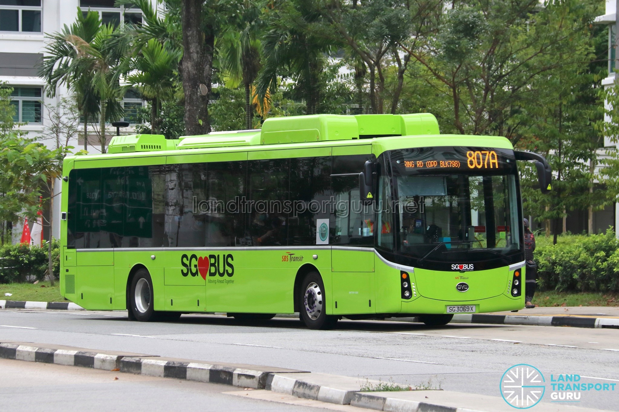 Bus 807A: SBS Transit BYD K9 (SG3069X)