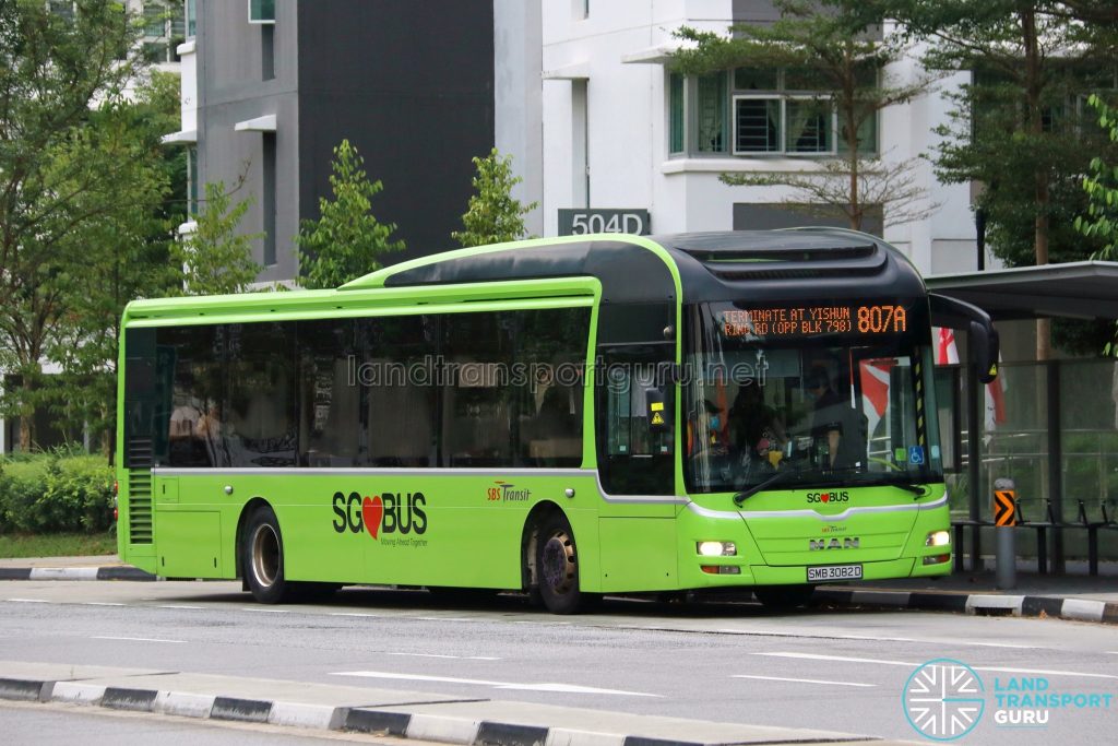 Bus 807A: SBS Transit MAN Lion's City A22 (SMB3082D)