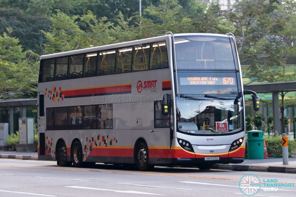 Bus 670: SMRT Alexander Dennis Enviro500 (SMB5071Y)