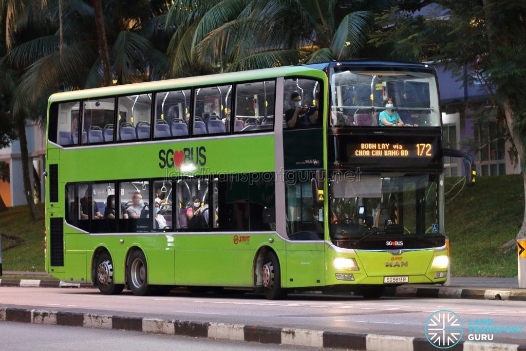 Bus 172: SMRT MAN Lion's City DD A95 (SG5813B)