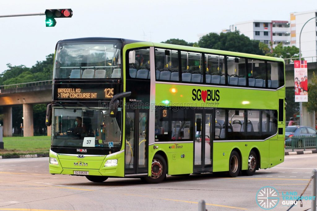 Bus 129: SBS Transit MAN Lion's City DD A95 (SG5953E)