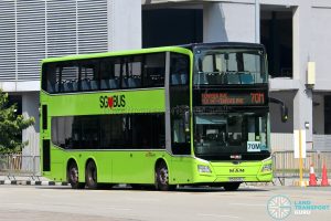 Bus 70M: SBS Transit MAN Lion's City DD A95 (SG6049J)