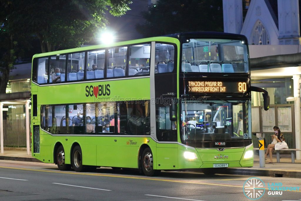 Bus 80: SBS Transit MAN Lion's City DD A95 (SG6089T)