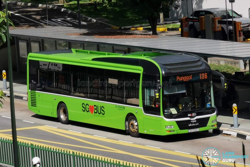 Bus 136: Go-Ahead MAN Lion's City A22 (SG1720L)