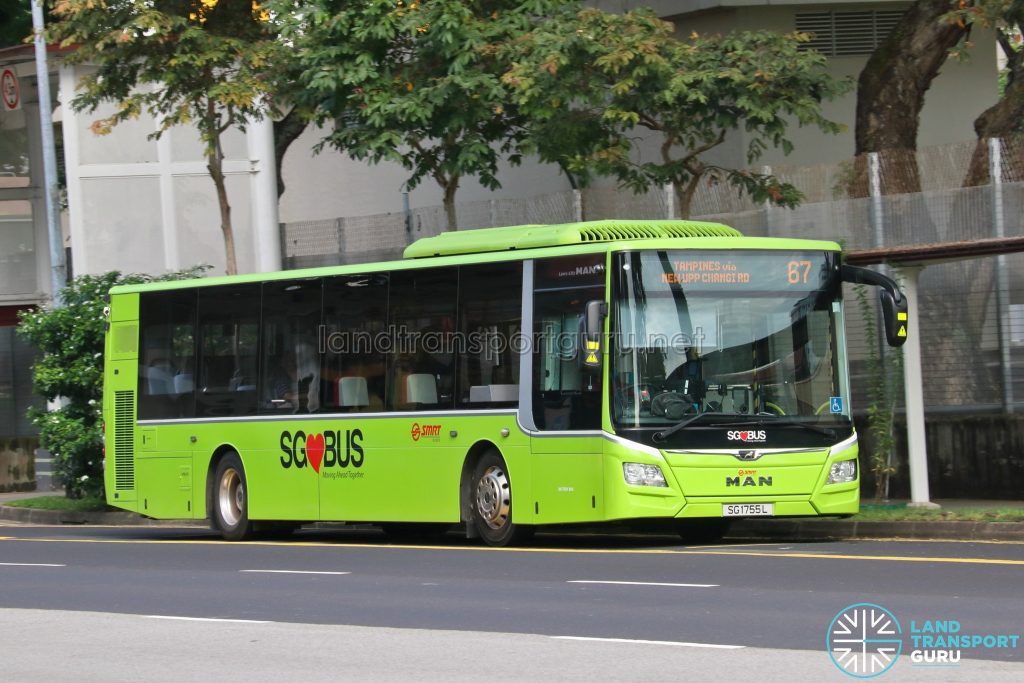 Bus 67: SMRT MAN Lion's City A22 (SG1755L)