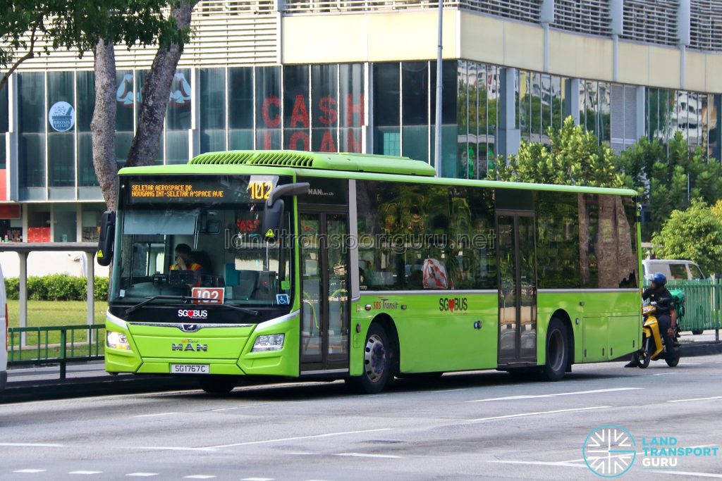 Bus 102: SBS Transit MAN Lion's City A22 (SG1767C)