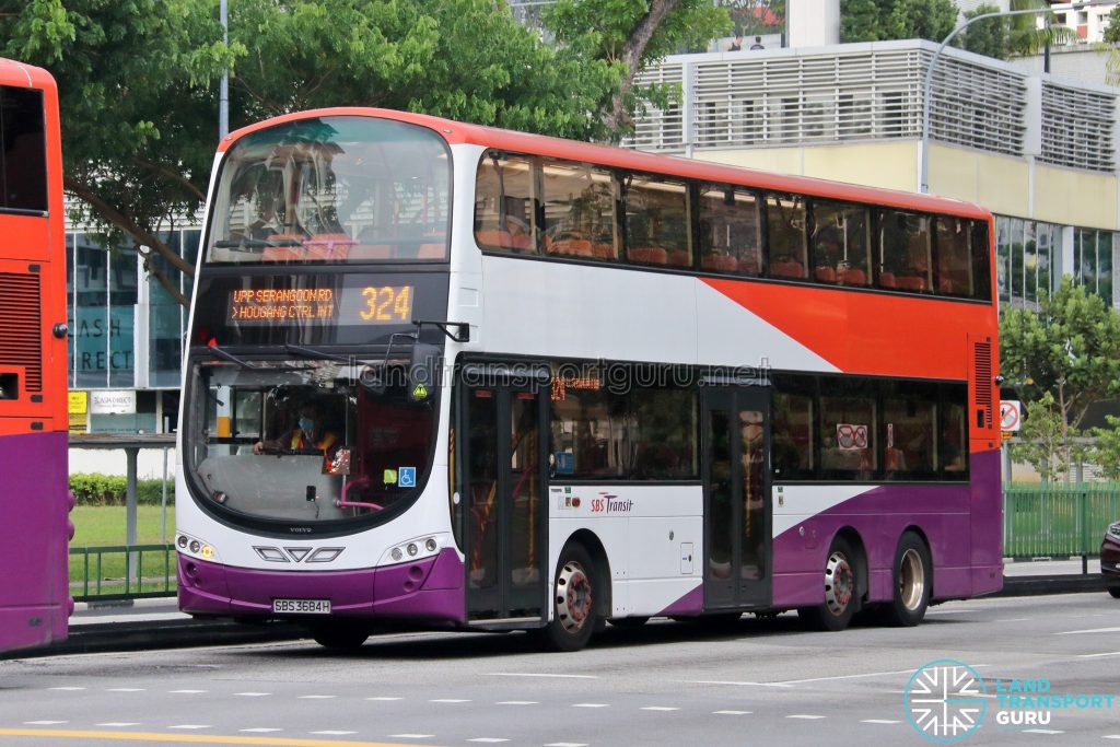 Bus 324 - SBS Transit Volvo B9TL Wright (SBS3684H)