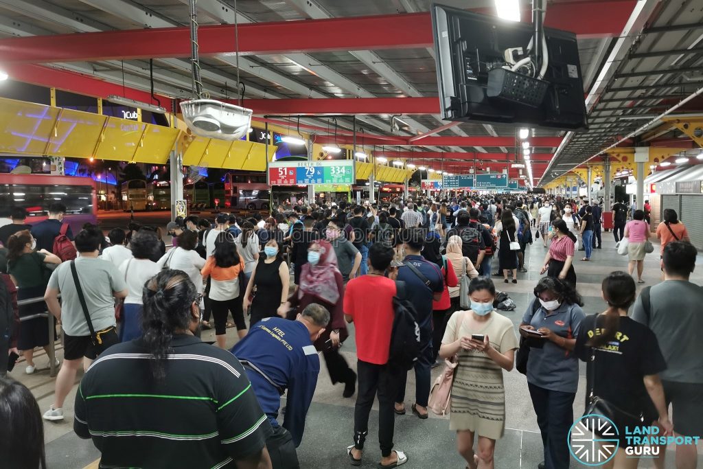 Crowd Level at Jurong East Temp Int during MRT Disruption on 14 Oct 2020