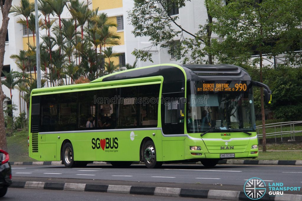 Bus 990: Tower Transit MAN A22 (SMB3038H)
