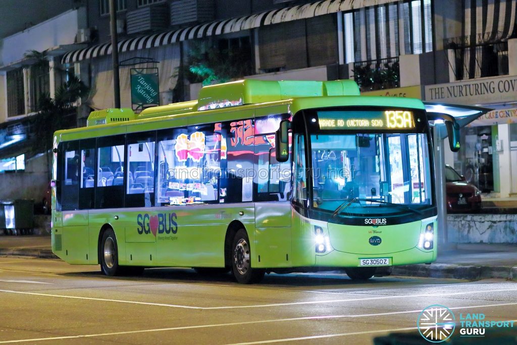 Bus 135A - SBS Transit BYD K9 (SG3050Z)