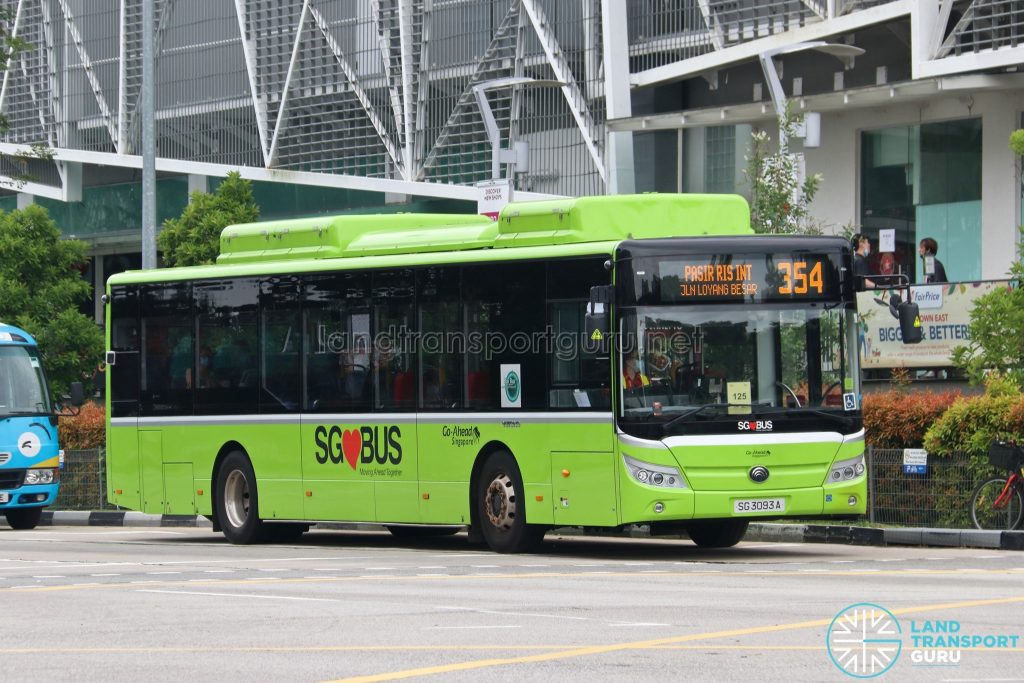Bus 354: Go-Ahead Yutong E12 (SG3093A)