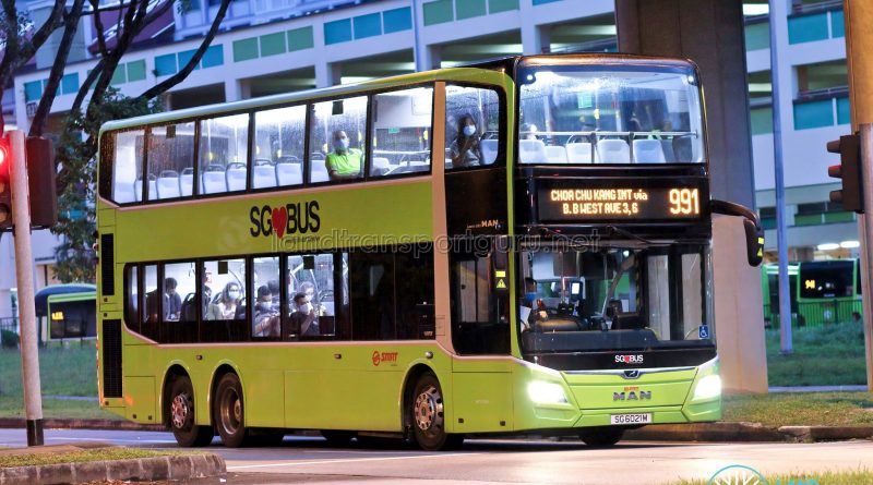 Bus 991: SMRT Buses MAN Lion's City DD A95 (SG6021M)