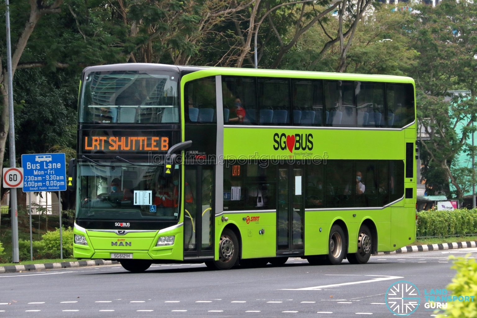 LRT Shuttle B: SMRT MAN Lion’s City DD A95 (SG6121H) | Land Transport Guru