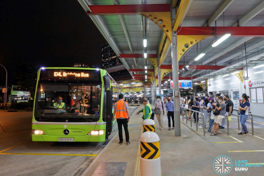 Tower Transit EWL Free Bridging Bus (SBS6344U) at Jurong East Temp Int