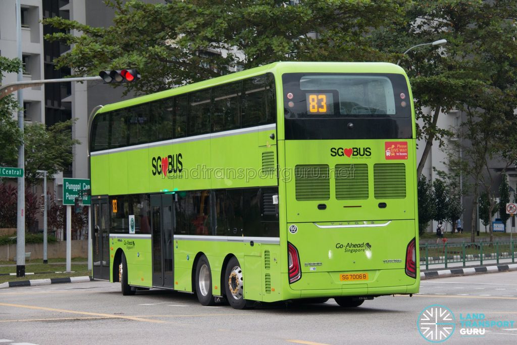 Bus 83 - Go-Ahead Singapore Yutong E12DD (SG7006B) (Rear)