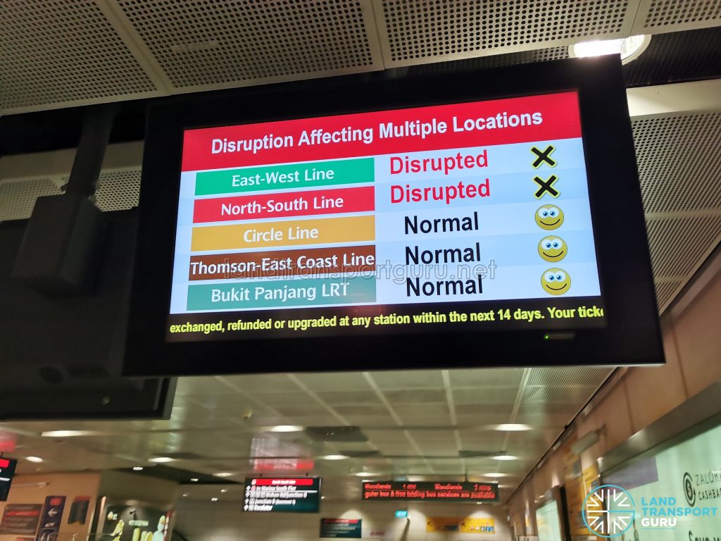 MRT Service Status during MRT Disruption on 14 Oct 2020