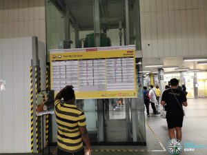 Free Bus Services notice at Woodlands MRT Station during MRT Disruption on 14 Oct 2020