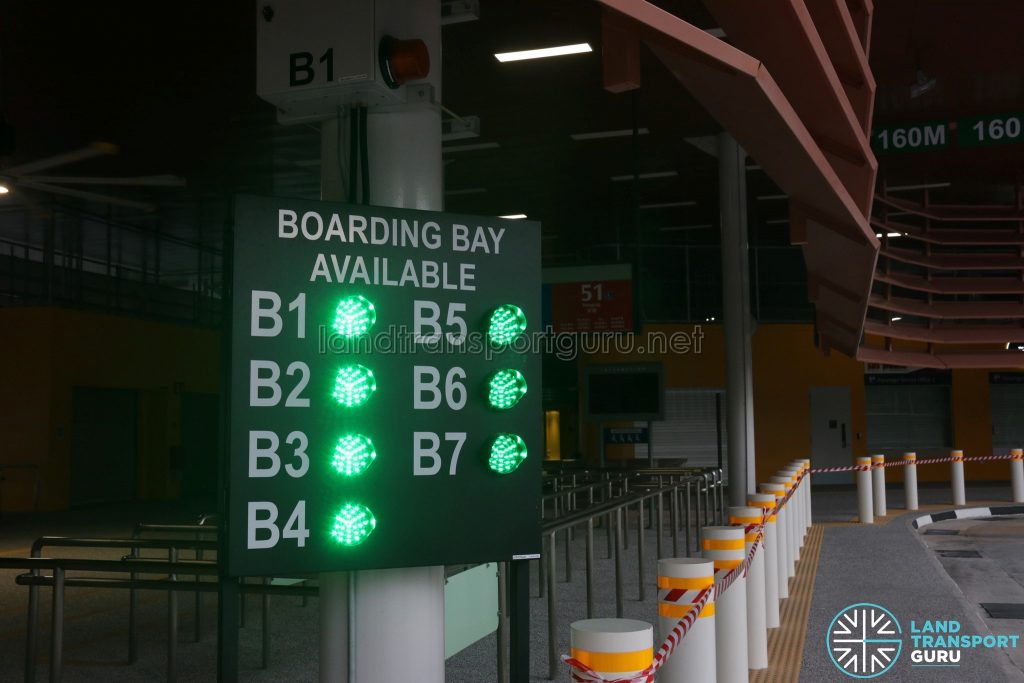 Relocated Jurong East Bus Interchange - Boarding Bay Availability Display