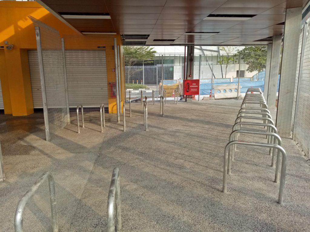 Bicycle Parking Lots at Relocated Jurong East Bus Interchange (Image: Land Transport Authority)