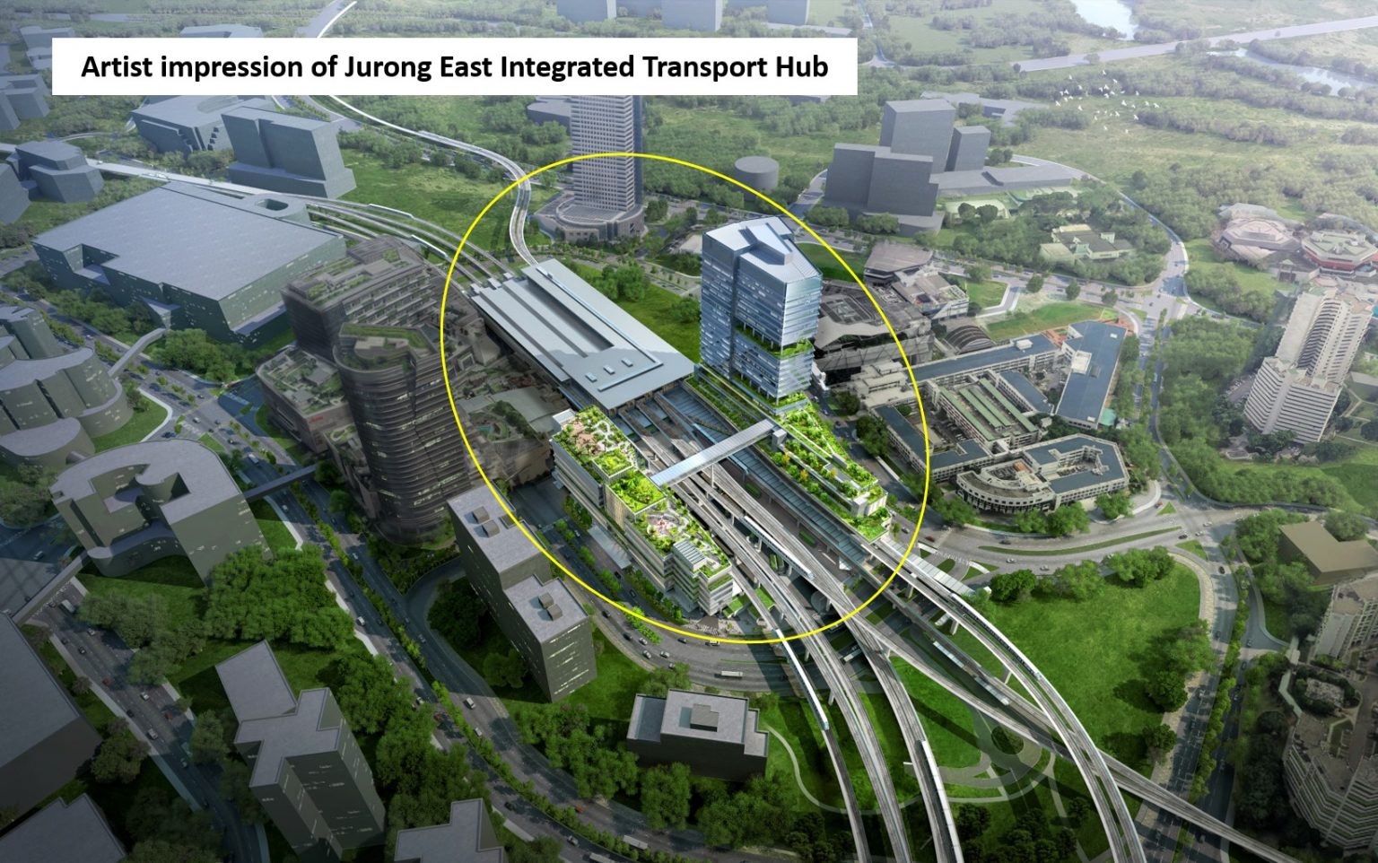 Artist’s Impression of Jurong East Integrated Transport Hub (Image LTA