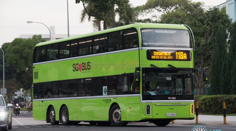 Bus 118A - Go-Ahead Singapore Yutong E12DD (SG7008X)