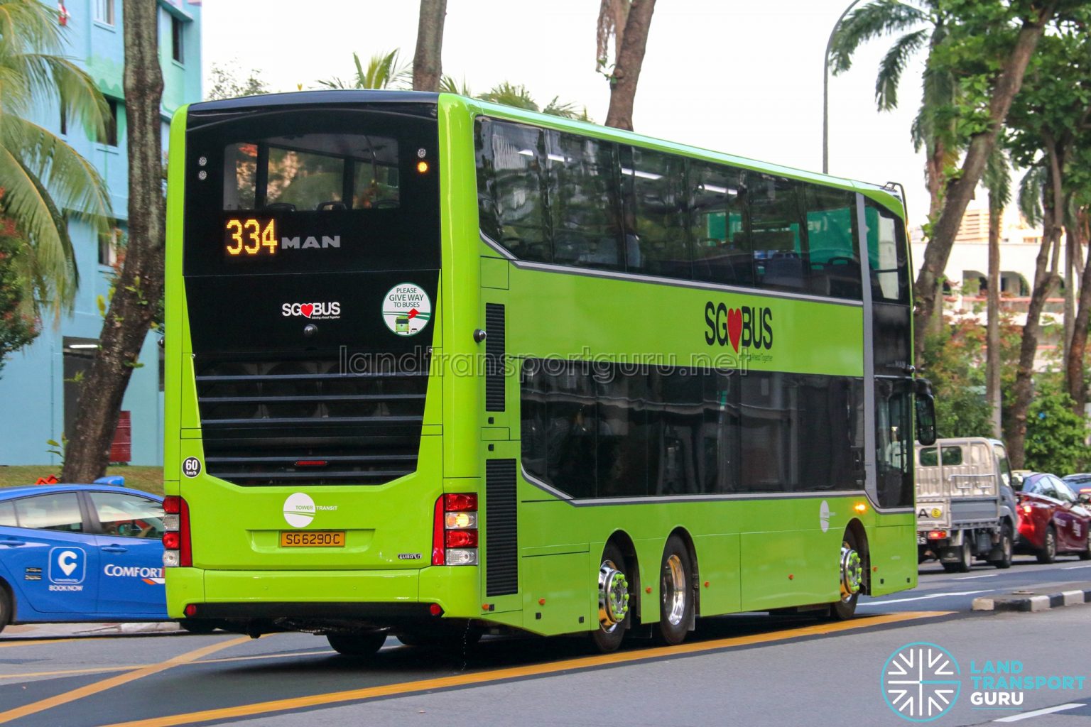 Bus 334 – Tower Transit MAN A95 (Euro 6 3-Door) (SG6290C) [Rear] | Land ...