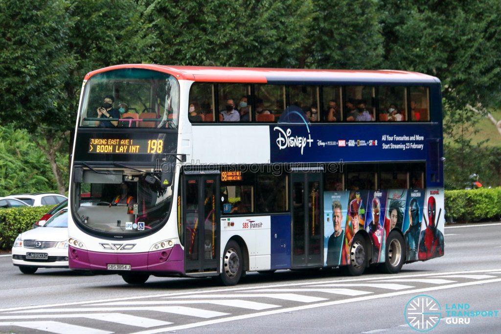 Bus 198 - SBS Transit Volvo B9TL Wright (SBS3854J)