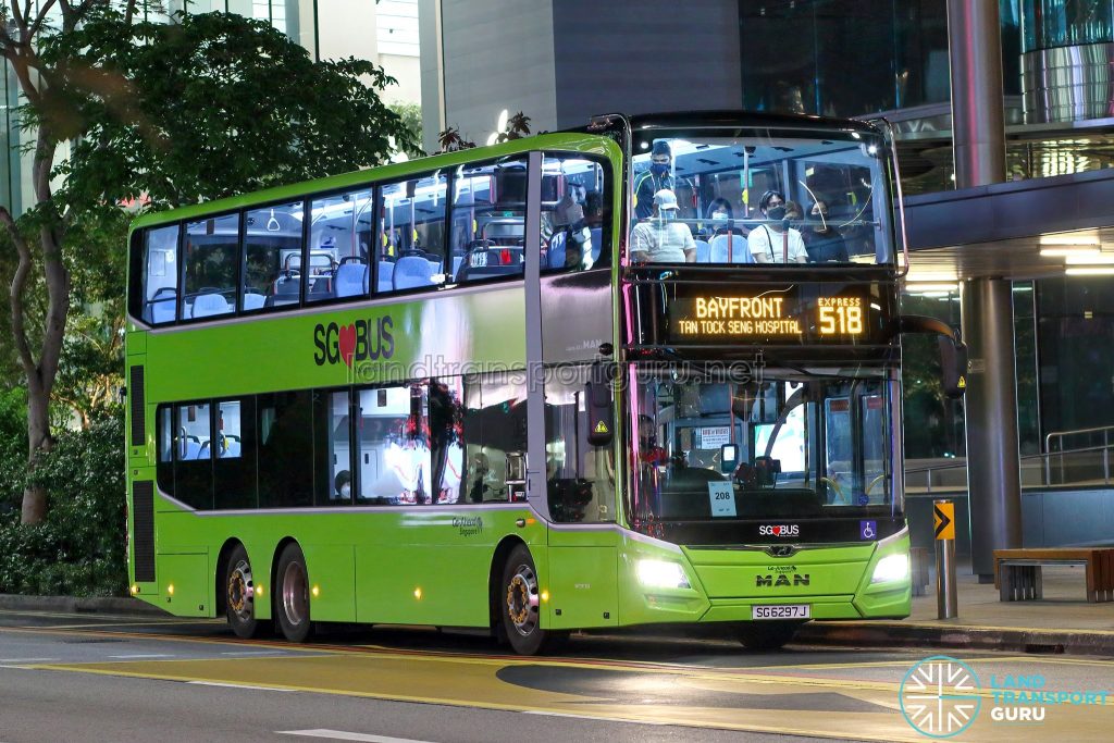 Bus 518 - Go-Ahead Singapore MAN A95 (Euro 6; 3-Door) (SG6297J)