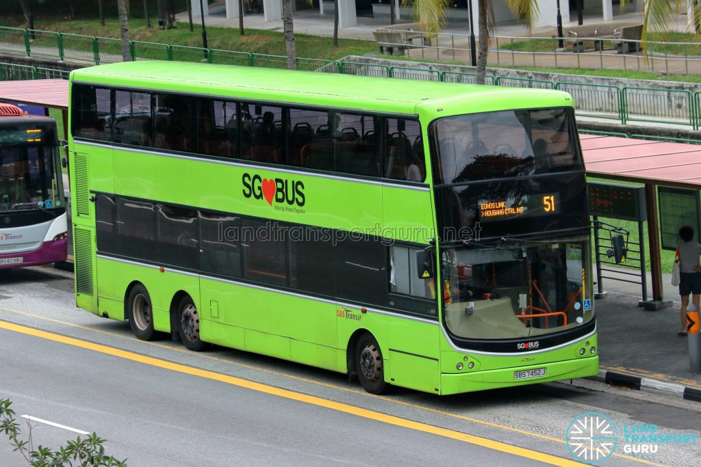 Bus 51 - SBS Transit Volvo B9TL CDGE (SBS7452J)