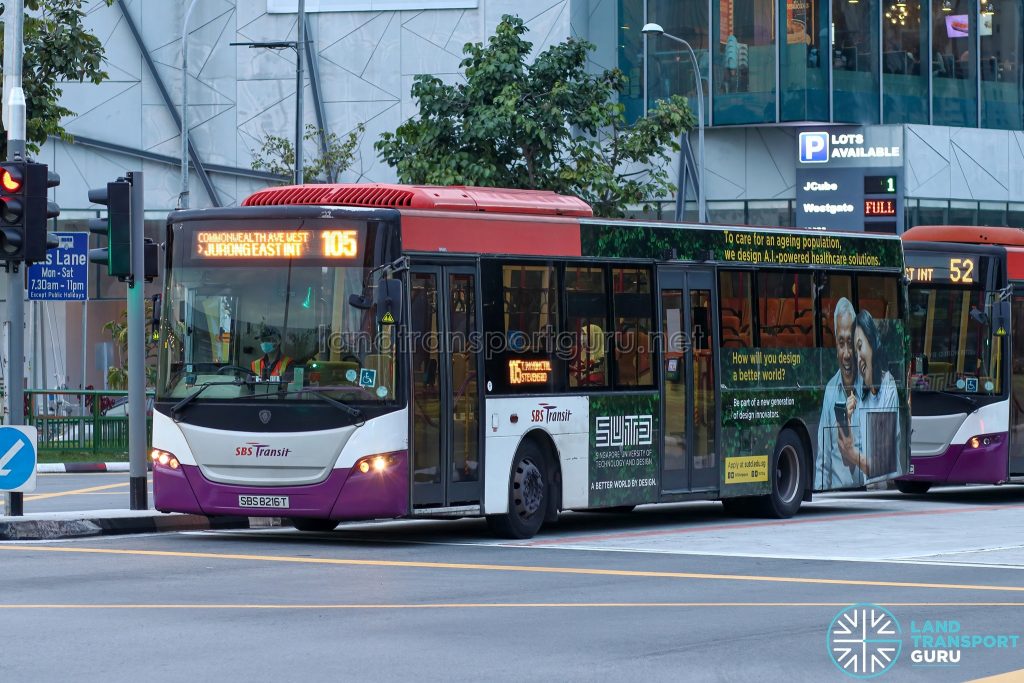 Bus 105 - SBS Transit Scania K230UB Euro IV (SBS8216T)