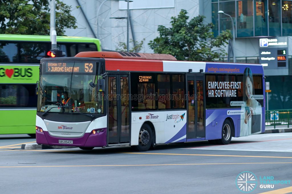 Bus 52 - SBS Transit Scania K230UB Euro V (SBS8943C)