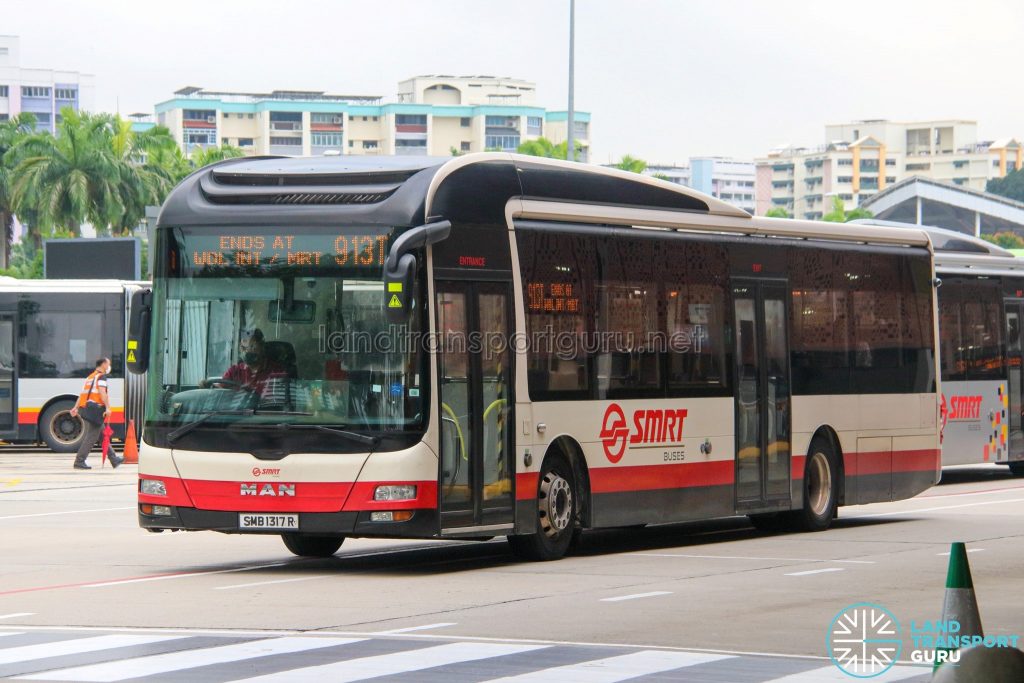 Bus 913T - SMRT Buses MAN A22 (SMB1317R)