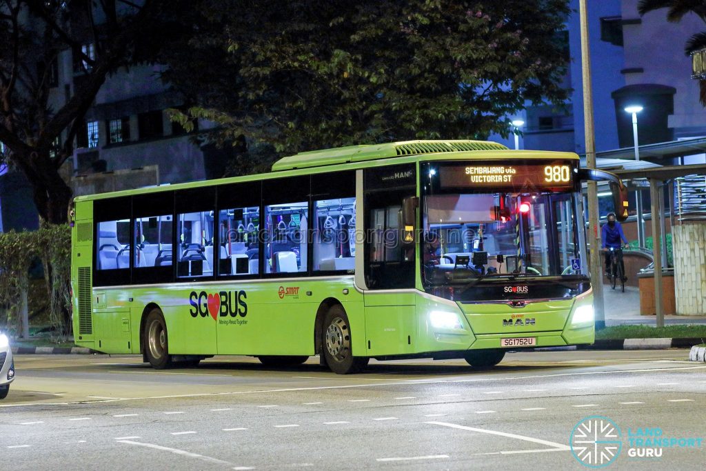 Bus 980 - SMRT Buses MAN A22 Euro 6 (SG1752U)