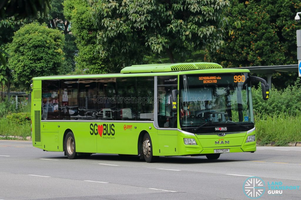 Bus 980 - SMRT Buses MAN A22 Euro 6 (SG1754P)