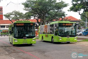 MAN A22 Euro 6 buses (SG1770S & SG1754P) at Lorong 1 Geylang Bus Terminal