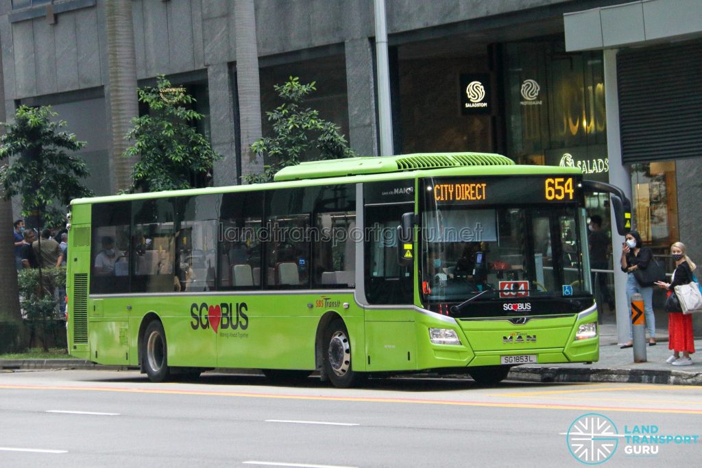 City Direct 654 - SBS Transit MAN A22 Euro 6 (SG1853L)