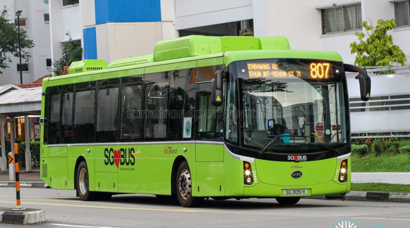 Bus 807 - SBS Transit BYD K9 Gemilang (SG3051X)