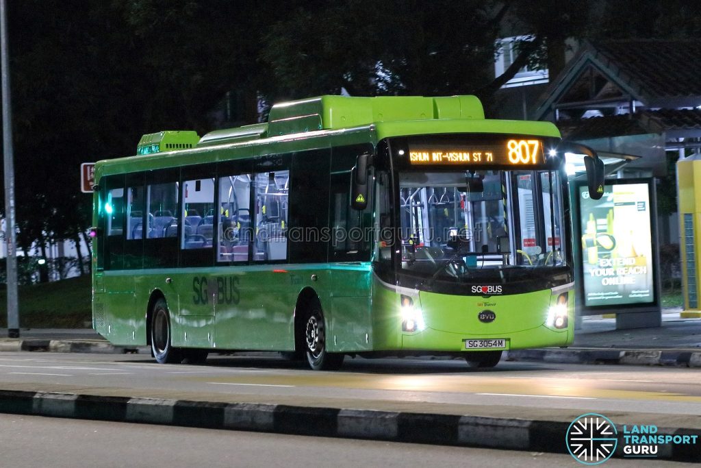 Bus 807 - SBS Transit BYD K9 Gemilang (SG3054M)