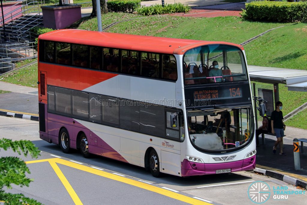 Bus 154 - SBS Transit Volvo B9TL Wright (SBS3078H)