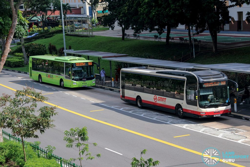 Bus 966 bunching: SMB332C & SG1852P