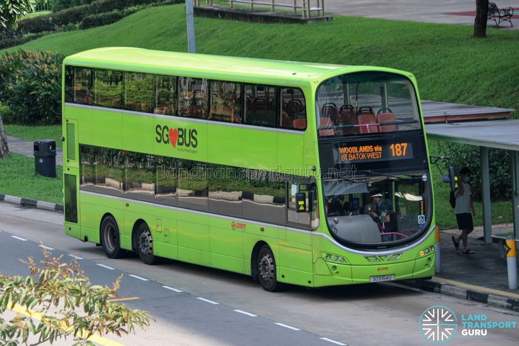 Bus 187 - SMRT Buses Volvo B9TL Wright (SG5154U)