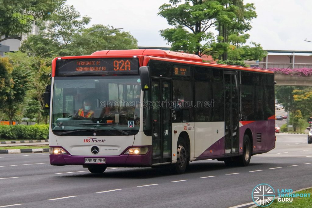 Bus 92A - SBS Transit Mercedes-Benz Citaro (SBS6026M)