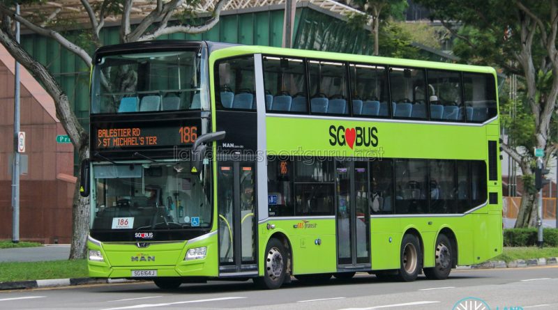 Bus 186 - SBS Transit MAN A95 Euro 6 (SG6164J)
