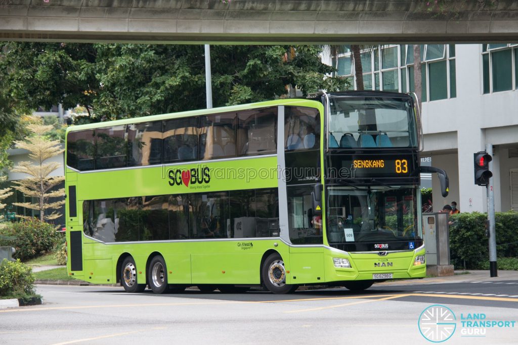 Bus 83: Go-Ahead Singapore MAN Lion's City A95 3DS (SG6298G)
