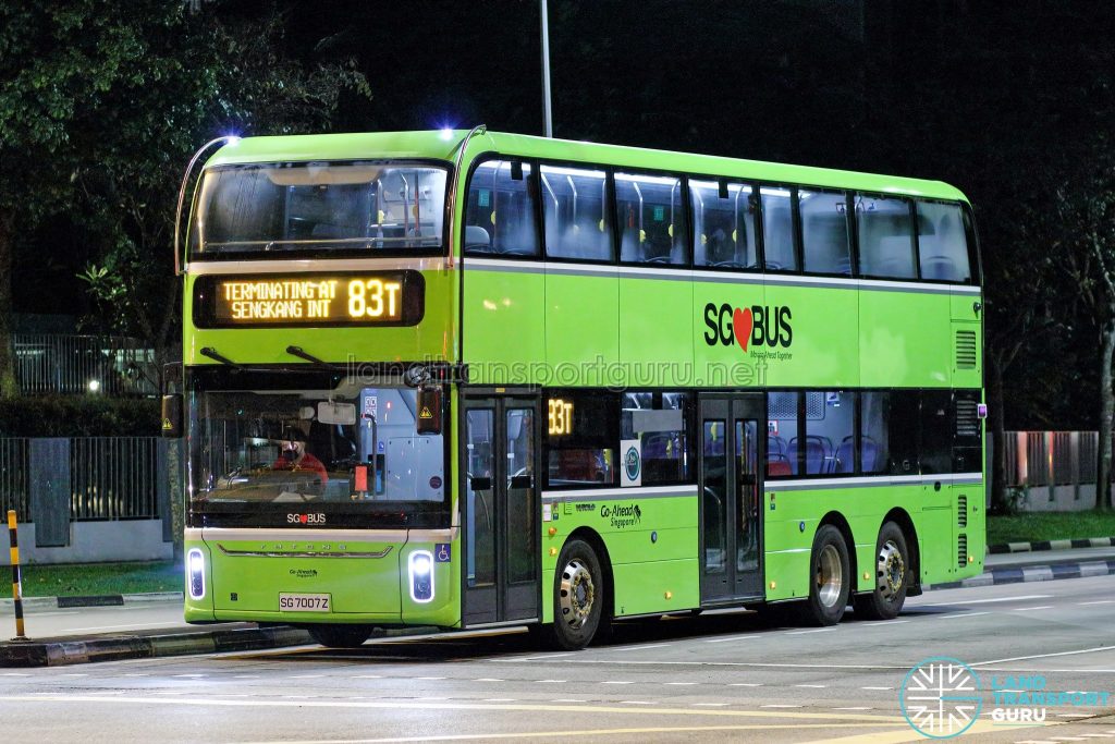 Bus 83T - Go-Ahead Singapore Yutong E12DD (SG7007Z)