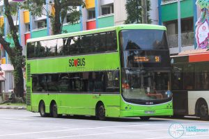 Bus 51 - SBS Transit Volvo B9TL CDGE (SBS7399E)
