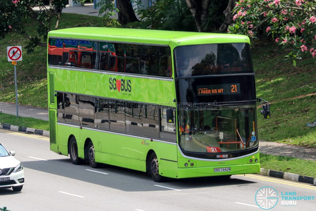 Bus 21 - SBS Transit Volvo B9TL CDGE (SBS7442M)