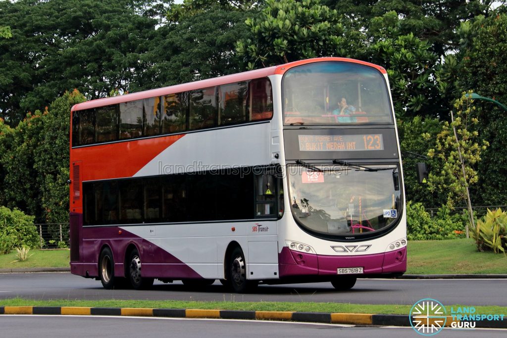 Bus 123 - SBS Transit Volvo B9TL Wright (SBS7618Z)